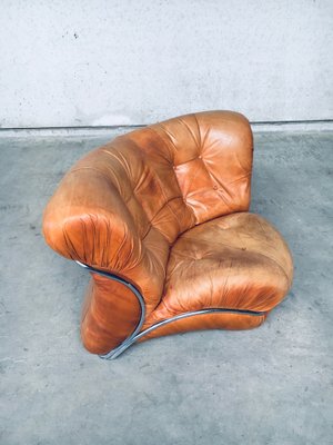 Mid-Century Modern Italian Leather Sectional Sofa by Ipe, Italy, 1970s, Set of 5-RQV-1189009