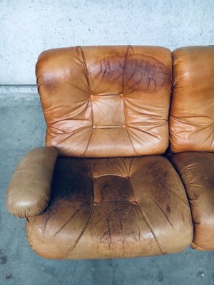 Mid-Century Modern Italian Leather Sectional Sofa by Ipe, Italy, 1970s, Set of 5-RQV-1189009