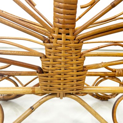 Mid-Century Modern Italian Magazine Rack in Woven Rattan with Handle, 1960s-GDD-1777393