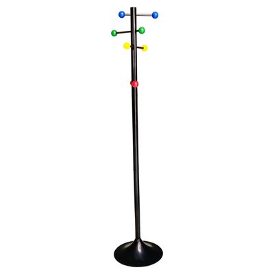 Mid-Century Modern Italian Metal Coat Rack with Colored Spheres, 1980s-GDD-1352531