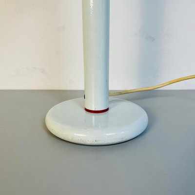 Mid-Century Modern Italian Metal Table Lamp in White and Red Details, 1970s-GDD-1097063