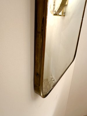 Mid-Century Modern Italian Mirror with Brass Frame, 1950s-FUE-1801306