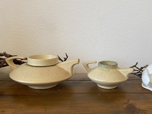 Mid-Century Modern Italian Modernist Stackable Tea Set in Ceramic from SC3, 1970s, Set of 9-PYR-1194015