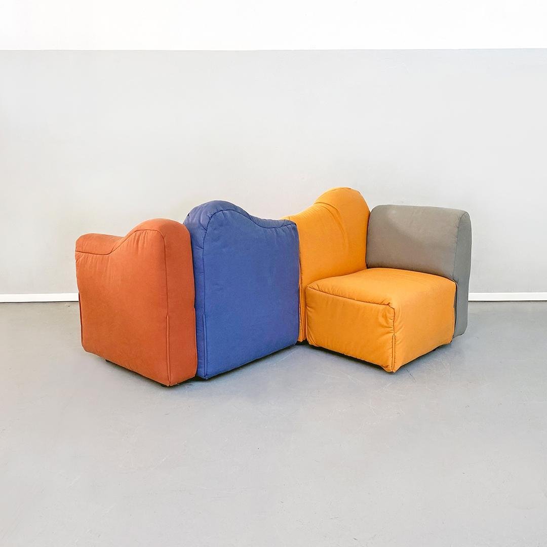 Mid-Century Modern Italian Multi Colored Sofa Cannaregio by G.Pesce for Cassina, 1987