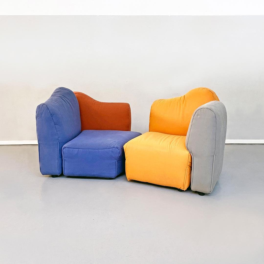 Mid-Century Modern Italian Multi Colored Sofa Cannaregio by G.Pesce for Cassina, 1987