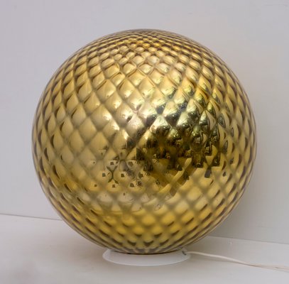 Mid-Century Modern Italian Murano Glass & Gold Diamond Table Lamp, 1970s-FER-951263