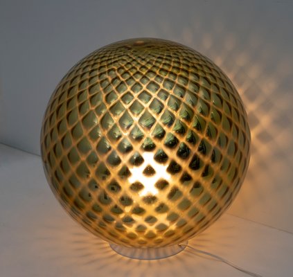 Mid-Century Modern Italian Murano Glass & Gold Diamond Table Lamp, 1970s-FER-951263