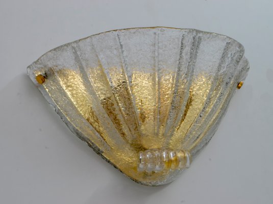 Mid-Century Modern Italian Murano Glass Sconces from Barovier & Toso, 1960s, Set of 2-FER-698888