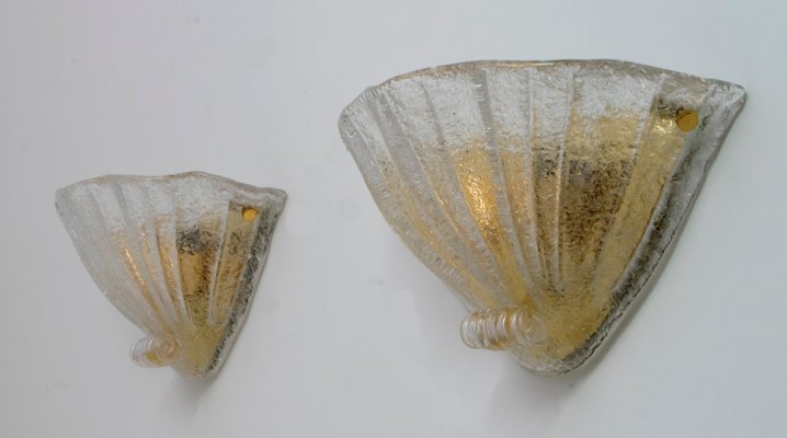 Mid-Century Modern Italian Murano Glass Sconces from Barovier & Toso, 1960s, Set of 2-FER-698888