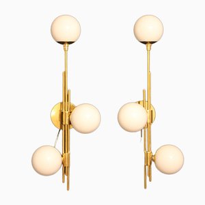 Mid-Century Modern Italian Murano Glass Sconces, Set of 2-YF-974508