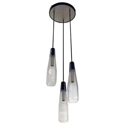 Mid-Century Modern Italian Murano Glass Three-Light Chandelier, 1970s-GDD-1097247