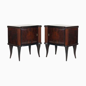 Mid-Century Modern Italian Nightstands in Burl Walnut by Vittorio Dassi, 1950s, Set of 2-NJV-749278