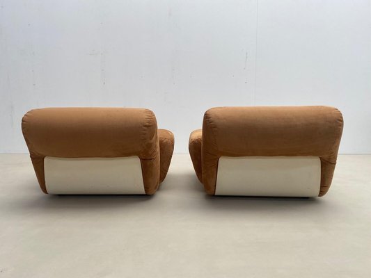 Mid-Century Modern Italian Nubuck Lounge Chairs in Leather, 1970s-FGA-1230020