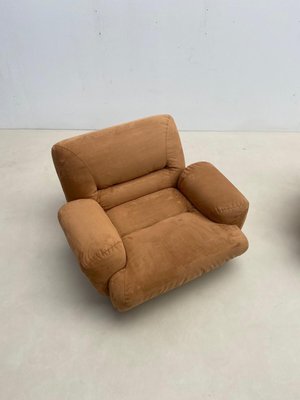 Mid-Century Modern Italian Nubuck Lounge Chairs in Leather, 1970s-FGA-1230020