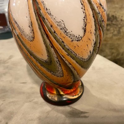 Mid-Century Modern Italian Orange and Brown Glass Vase by Carlo Moretti, 1970s-NMK-1305178