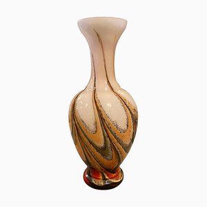 Mid-Century Modern Italian Orange and Brown Glass Vase by Carlo Moretti, 1970s-NMK-1305178