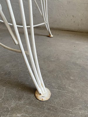 Mid-Century Modern Italian Painted Iron Garden Table with Oval Glass Top, 1960s-DHH-1361939