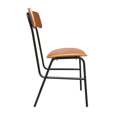 Mid-Century Modern Italian Palisander Chair in Wood with Metalic Structure, 1950, Set of 6-UZ-1250909