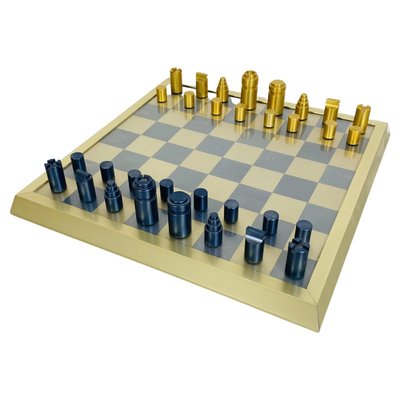 Mid-Century Modern Italian Professional Chess Board with Pawns, 1980s-GDD-1312779