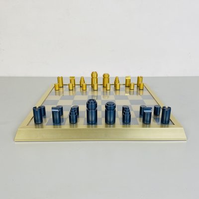 Mid-Century Modern Italian Professional Chess Board with Pawns, 1980s-GDD-1312779