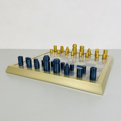 Mid-Century Modern Italian Professional Chess Board with Pawns, 1980s-GDD-1312779