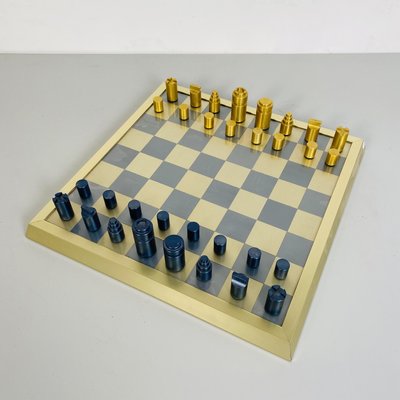 Mid-Century Modern Italian Professional Chess Board with Pawns, 1980s-GDD-1312779