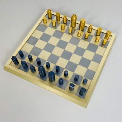 Mid-Century Modern Italian Professional Chess Board with Pawns, 1980s-GDD-1312779