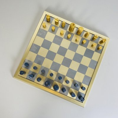 Mid-Century Modern Italian Professional Chess Board with Pawns, 1980s-GDD-1312779