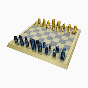 Mid-Century Modern Italian Professional Chess Board with Pawns, 1980s-GDD-1312779