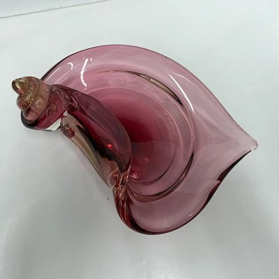 Mid-Century Modern Italian Purple and Gold Murano Glass Ashtray, 1970s-NMK-1361261