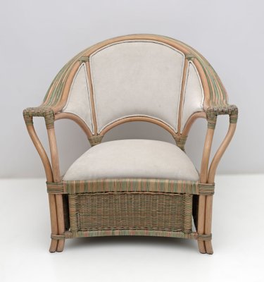 Mid-Century Modern Italian Rattan and Wicker Armchairs, 1979, Set of 2-FER-1761522