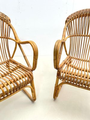 Mid-Century Modern Italian Rattan Armchairs, 1960s-FGA-1216989