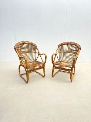 Mid-Century Modern Italian Rattan Armchairs, 1960s-FGA-1216989