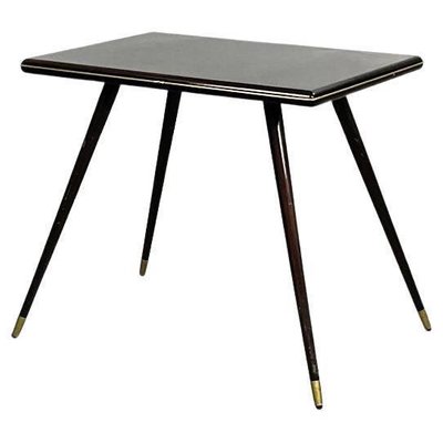 Mid-Century Modern Italian Rectangular Coffee Table in Wood and Brass, 1950s-GDD-1335902