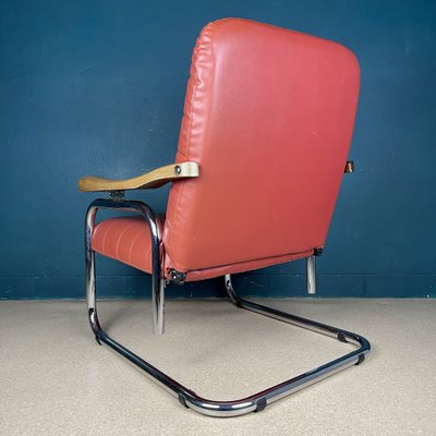 Mid-Century Modern Italian Red Lounge Chair, 1970s-WQC-1250566