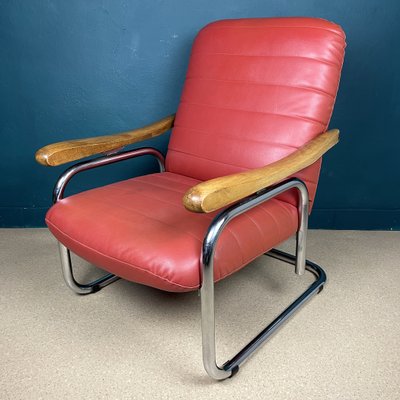 Mid-Century Modern Italian Red Lounge Chair, 1970s-WQC-1250566