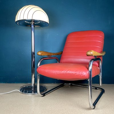 Mid-Century Modern Italian Red Lounge Chair, 1970s-WQC-1250566