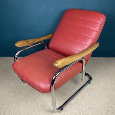 Mid-Century Modern Italian Red Lounge Chair, 1970s-WQC-1250566