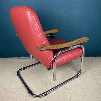 Mid-Century Modern Italian Red Lounge Chair, 1970s-WQC-1250566