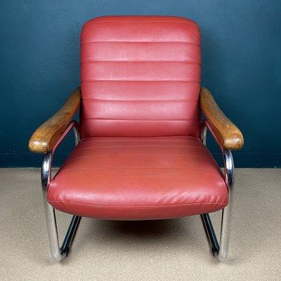 Mid-Century Modern Italian Red Lounge Chair, 1970s-WQC-1250566