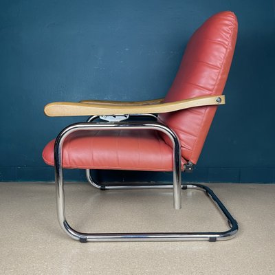 Mid-Century Modern Italian Red Lounge Chair, 1970s-WQC-1250566