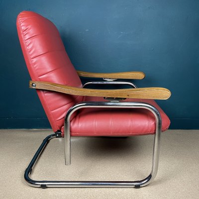 Mid-Century Modern Italian Red Lounge Chair, 1970s-WQC-1250566