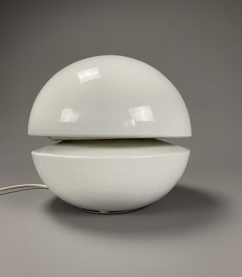 Mid-Century Modern Italian Round White Ceramic Table Lamp from Gabbianelli-IEI-1194175