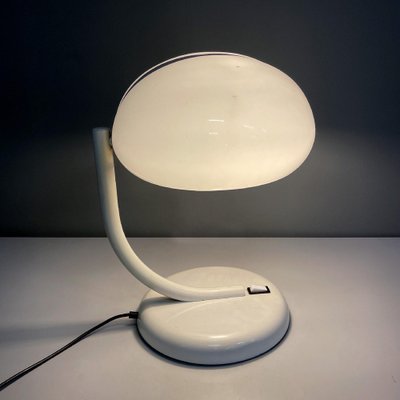 Mid-Century Modern Italian Round White Table Lamp from Stilnovo, 1960s-GDD-1771647