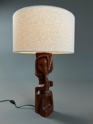 Mid-Century Modern Italian Sculpture Carved Wooden Table Lamps by Gianni Pinna, Set of 2-IEI-1160175