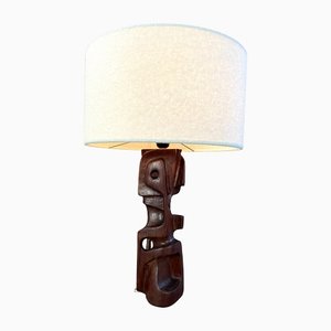 Mid-Century Modern Italian Sculpture Carved Wooden Table Lamps by Gianni Pinna, Set of 2-IEI-1160175