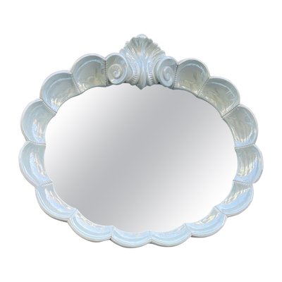 Mid-Century Modern Italian Shell Shaped Ceramic Mirror, 1970-UWS-2036569