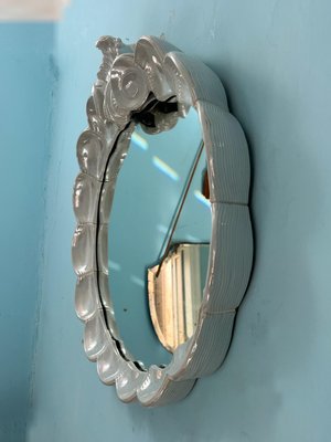 Mid-Century Modern Italian Shell Shaped Ceramic Mirror, 1970-UWS-2036569