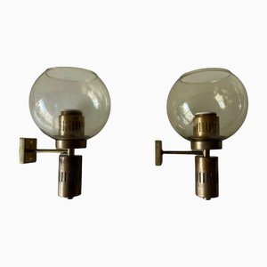 Mid-Century Modern Italian Smoke Glass Sconces in Style of Stilnovo, 1960s, Set of 2-RDS-1196887