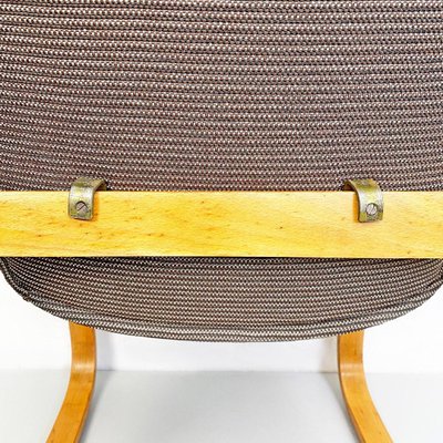 Mid-Century Modern Italian Solid Wood and Grey Fabric Armchair, 1960s-GDD-1292496